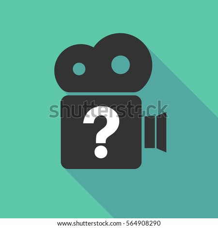 Illustration of a long shadow cinema camera with a question sign