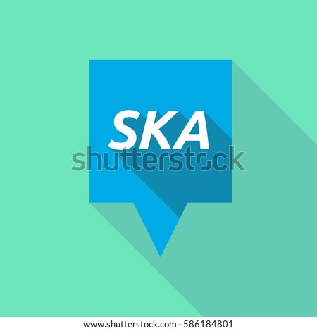 Illustration of a long shadow  tooltip with    the text SKA