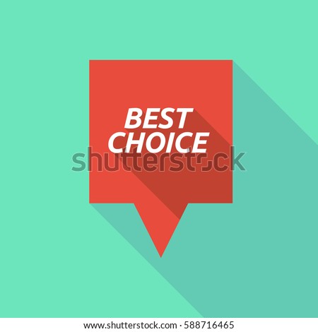 Illustration of a long shadow  tooltip with    the text BEST CHOICE