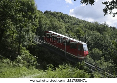 Similar – Image, Stock Photo View of the funicular cableway in the viewpoint of Sugar Loaf.