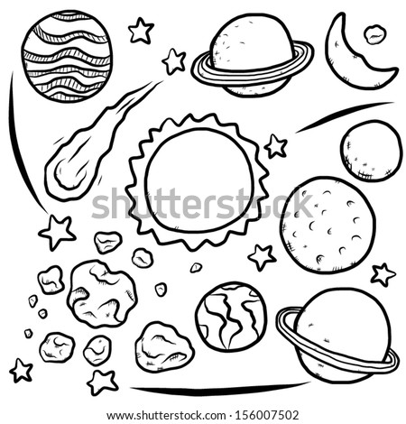 Universe, Planet And Stars Collection/ Cartoon Vector And Illustration ...