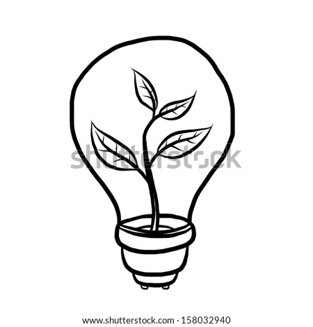 Eco Concept Light Bulb : Small Plant Grow In Light Bulb / Cartoon ...