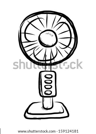 Electrical Fan In Front View / Cartoon Vector And Illustration, Hand ...