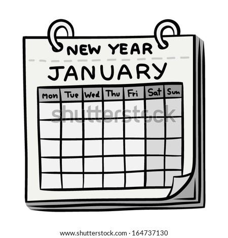 New Year Or January Calendar / Cartoon Vector And Illustration ...