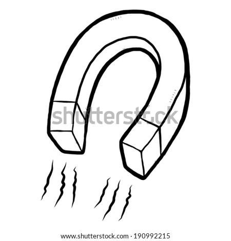 magnetic / cartoon vector and illustration, black and white, hand drawn, sketch style, isolated on white background.