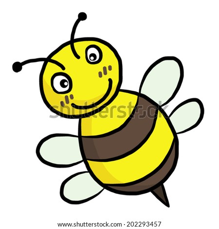 Bee / Cartoon Vector And Illustration, Hand Drawn Style, Isolated On ...