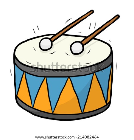 Drum / Cartoon Vector And Illustration, Hand Drawn Style, Isolated On ...