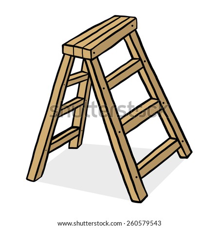 Wooden Ladder / Cartoon Vector And Illustration, Hand Drawn Style ...