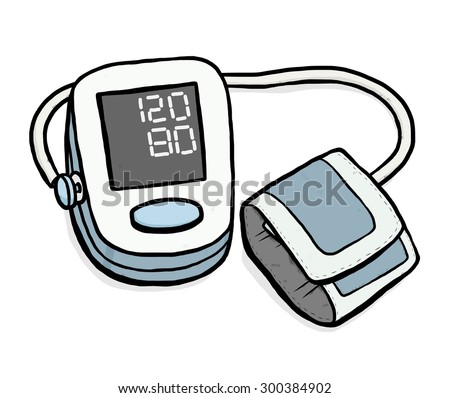 Blood Pressure Monitoring / Cartoon Vector And Illustration, Hand Drawn ...