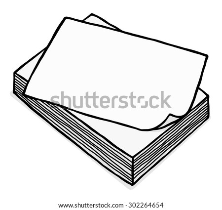 Pile Of White Paper / Cartoon Vector And Illustration, Grayscale, Hand ...