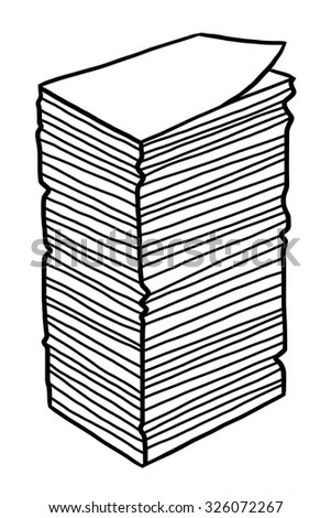 New Paper Stack / Cartoon Vector And Illustration, Black And White ...