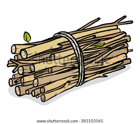 bundle of firewood / cartoon vector and illustration, hand drawn style, isolated on white background.