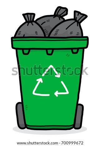recycle bin / cartoon vector and illustration, hand drawn style, isolated on white background.