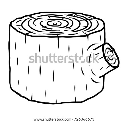 Wood Stump Cartoon Vector And Illustration Black White Hand Drawn Sketch Wood Stump Cartoon Vector And Illustration Black White Hand Drawn Sketch