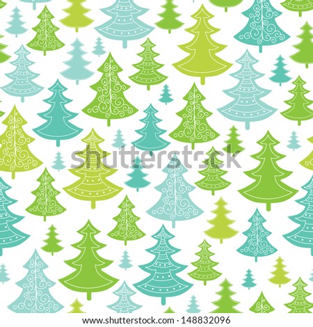 Holiday Christmas trees seamless pattern background
