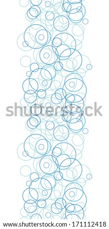 Abstract blue circles vertical border seamless pattern background