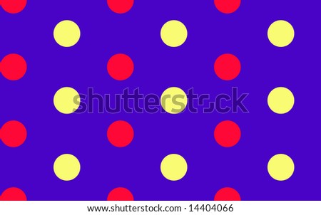Red & Yellow Polka dot pattern on royal blue