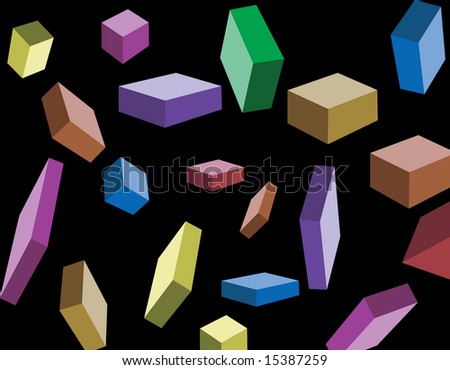 A full spectrum of cubes falling through space