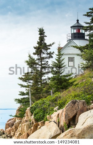 The Bass Harbor Light Station was built in 1858 and is one of several working stations around the Mount Desert Island in Maine.