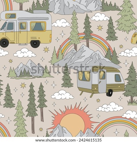 Similar – Image, Stock Photo Rainbow caravan Caravan