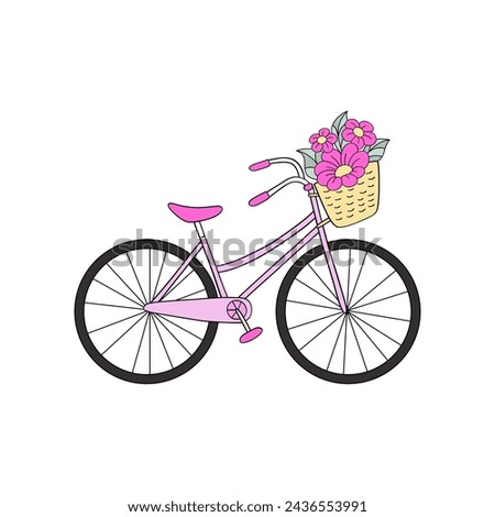 Similar – Foto Bild Rosa Fahrrad für Damen lehnt an Hausmauer