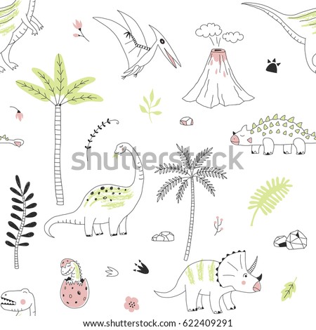 dinosaur decorative modern graphic pattern