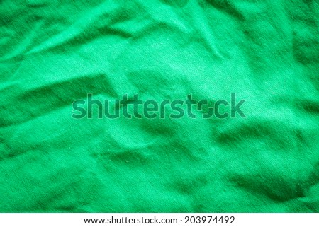 Wrinkled wrinkled green cloth