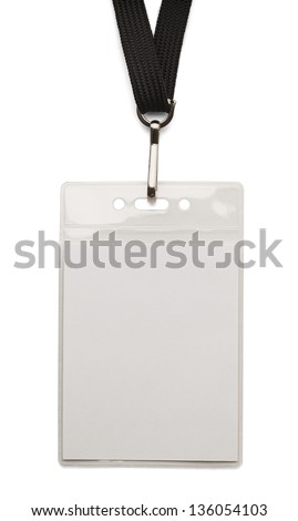 Blank Security Badge With Band Isolated On White Background. Stock ...