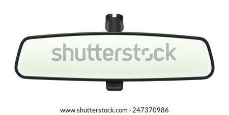 Car Mirror with Copy Space Isolated on White Background. Stockfoto © 