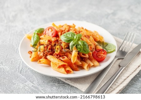 Similar – Image, Stock Photo Tasty pasta with herbs and cheese