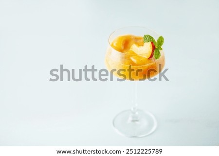 Similar – Foto Bild Bellini Champagner-Cocktail im Glas isoliert auf weißem Hintergrund