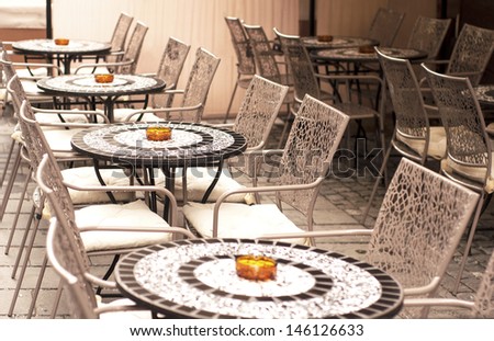 Restaurant chairs and tables