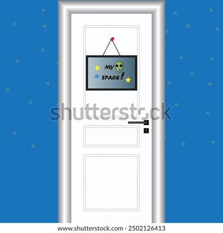 Written note with the text my space hanging on a door