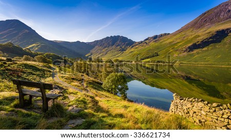 Early morning at Buttermere, The Lake District, Cumbria, England Imagine de stoc © 