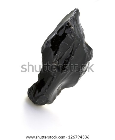 Natural black onyx on a simple white background