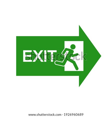 The exit sign in an emergency. Simple vector illustration on a white background.