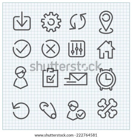 Line vector icon set for web design and user interface