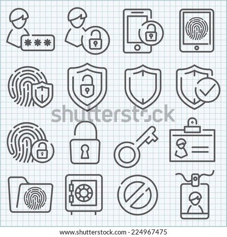 Vector thin line icons set for web design and user interface in applications made in flat graphic style. Nice detail and easily identifiable. Ideal for clean design.