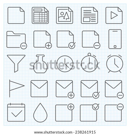 Universal GUI vector icons set for web design and applications