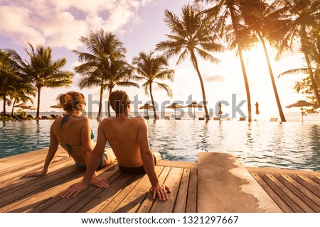 Similar – Image, Stock Photo vacationers on the beach