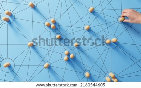 Similar – Image, Stock Photo Abstract teamwork, network and community concept on a blue background