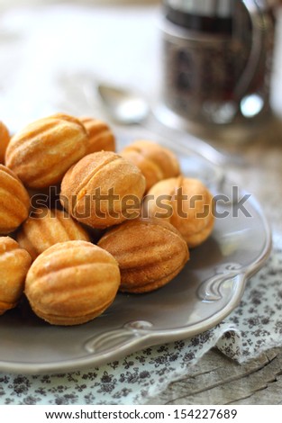 cookies nuts with the condensed milk, traditional Russian baking