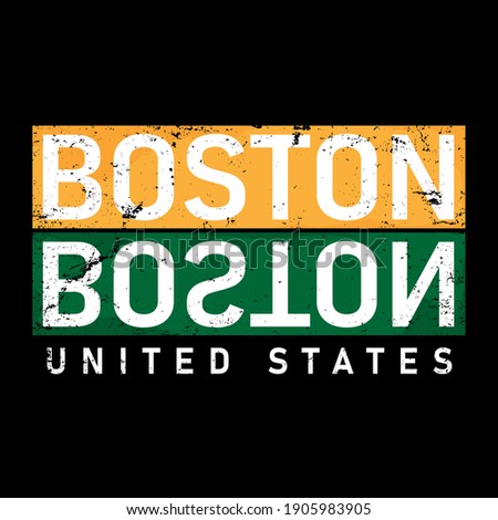 boston T-shirt print design. Vintage round seal stamp. Printing and badge applique label t-shirts, jeans, casual wear. Vector illustration.