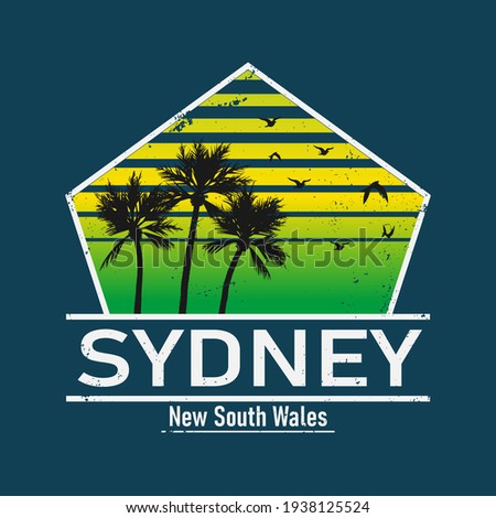 Sydney city travel destination. vector shirt logo