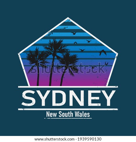 Sydney city travel destination. vector shirt logo