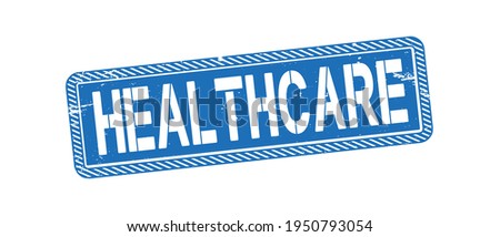 orange Helathcare Medicare universal healthcare campaign stamp flat vector label for print and websites