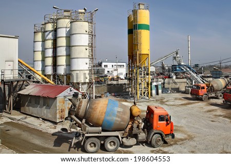 St. Petersburg, Russia - April 27, 2009: Stationary mixed Concrete Batching Plant