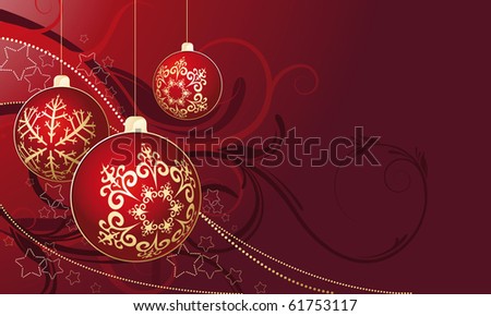 Christmas Card Christmas Ball Ornament Red Stock Vector Illustration ...