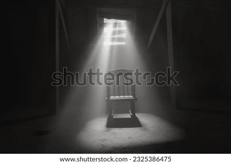 Similar – Image, Stock Photo Attic with chair and wicker baskets