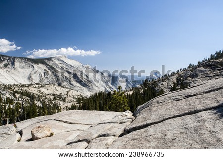 Tioga Pass (el. 9,943 ft. / 3,031 m.) is a mountain pass in the Sierra Nevada mountains of California. State Route 120 runs through it.